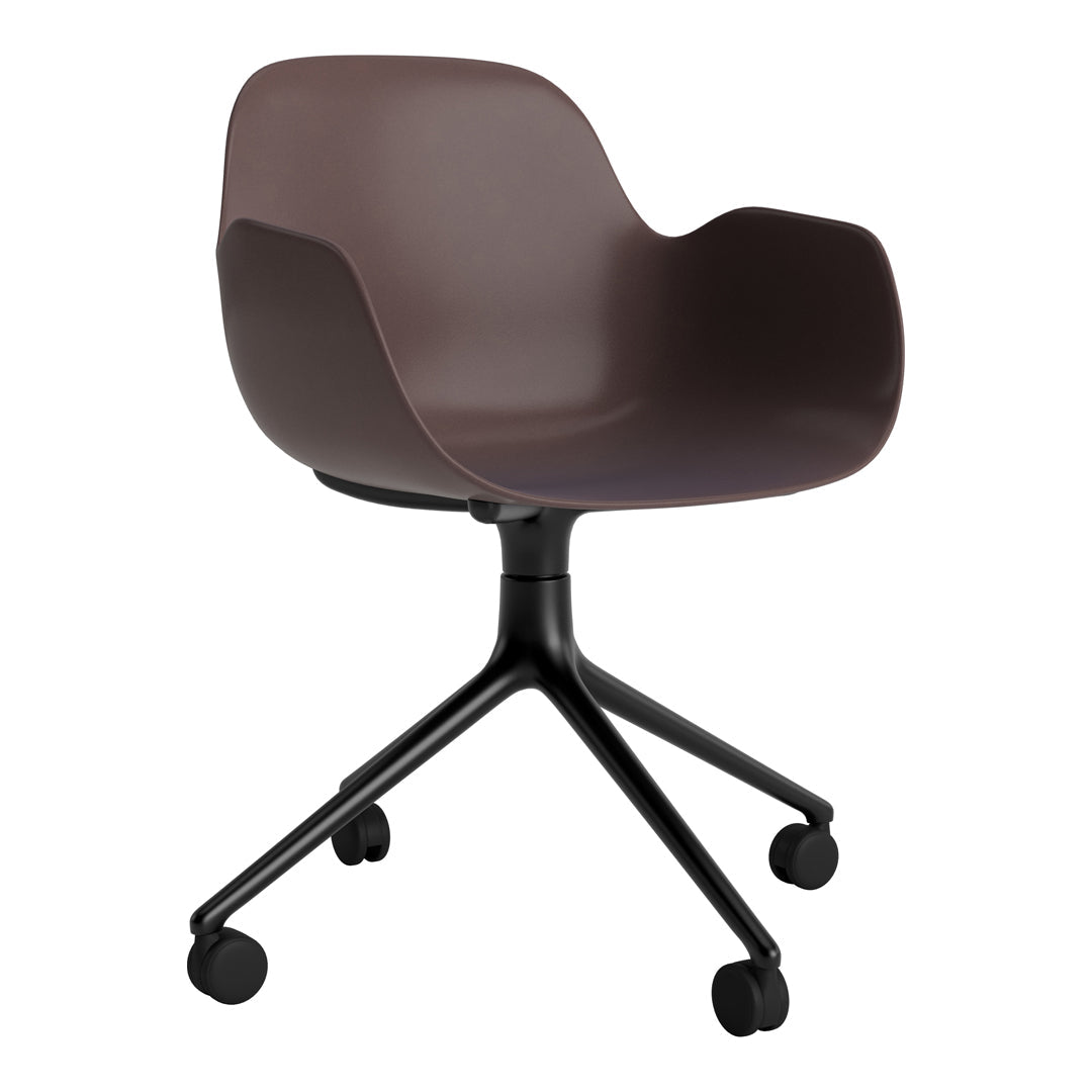 Modern Form Armchair with 4-Wheel Swivel Base - Ergonomic Office Chair for Home & Workspace - Perfect for Desks, Living Rooms, and Study Areas