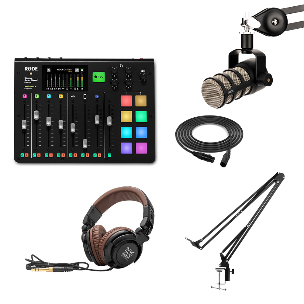RODECaster Pro Podcasting Bundle - Professional USB Microphone & Audio Interface for Streaming, Recording, YouTube - Perfect for Home Studios, Gamers & Content Creators