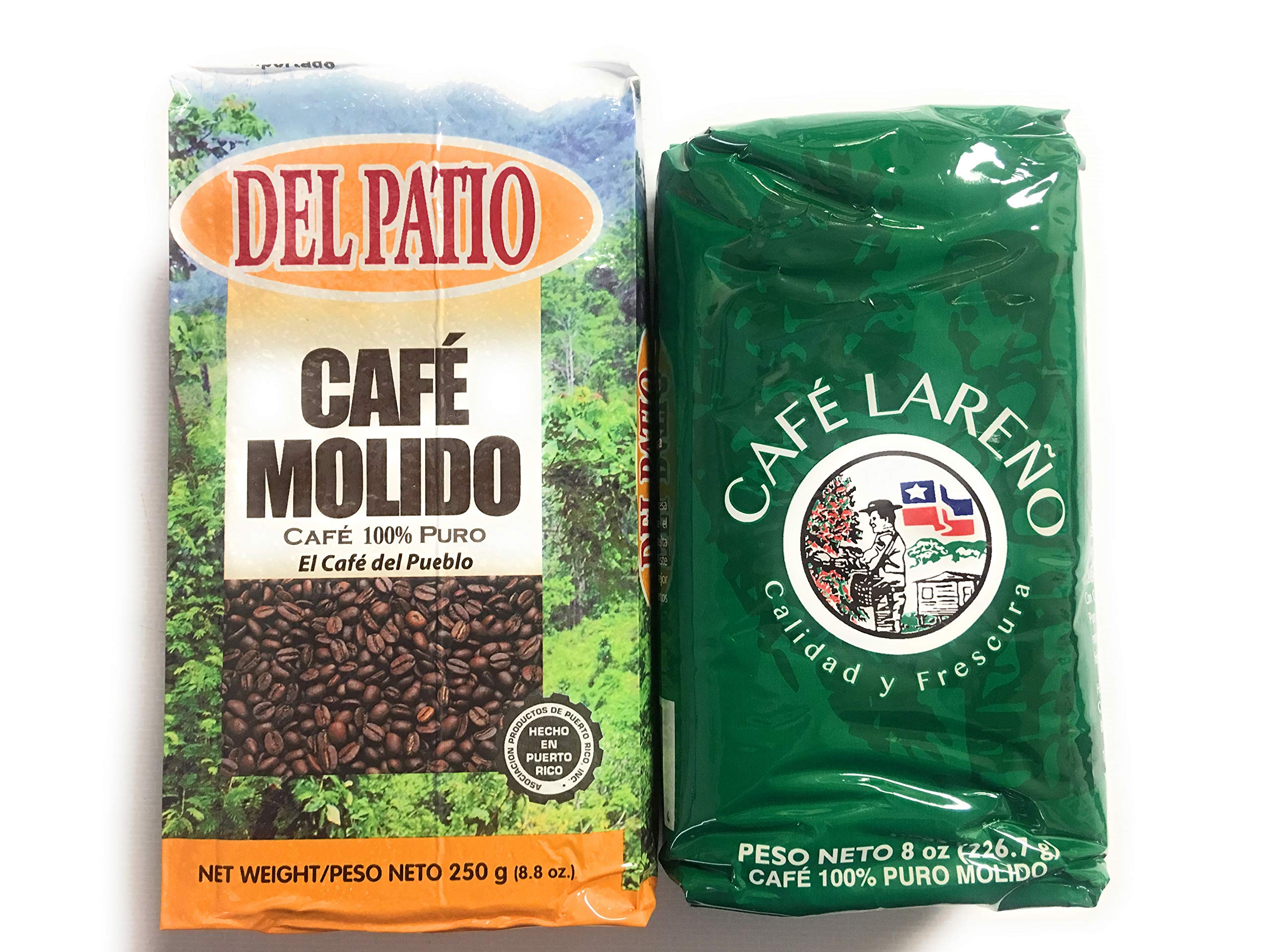 Puerto Rico Coffee Lovers Value Pack - 3 Bags of Premium Ground Coffee (Cafe Lareño & Cafe Del Patio) 8 oz Each - Perfect for Home Brewing, Office Use & Gifts