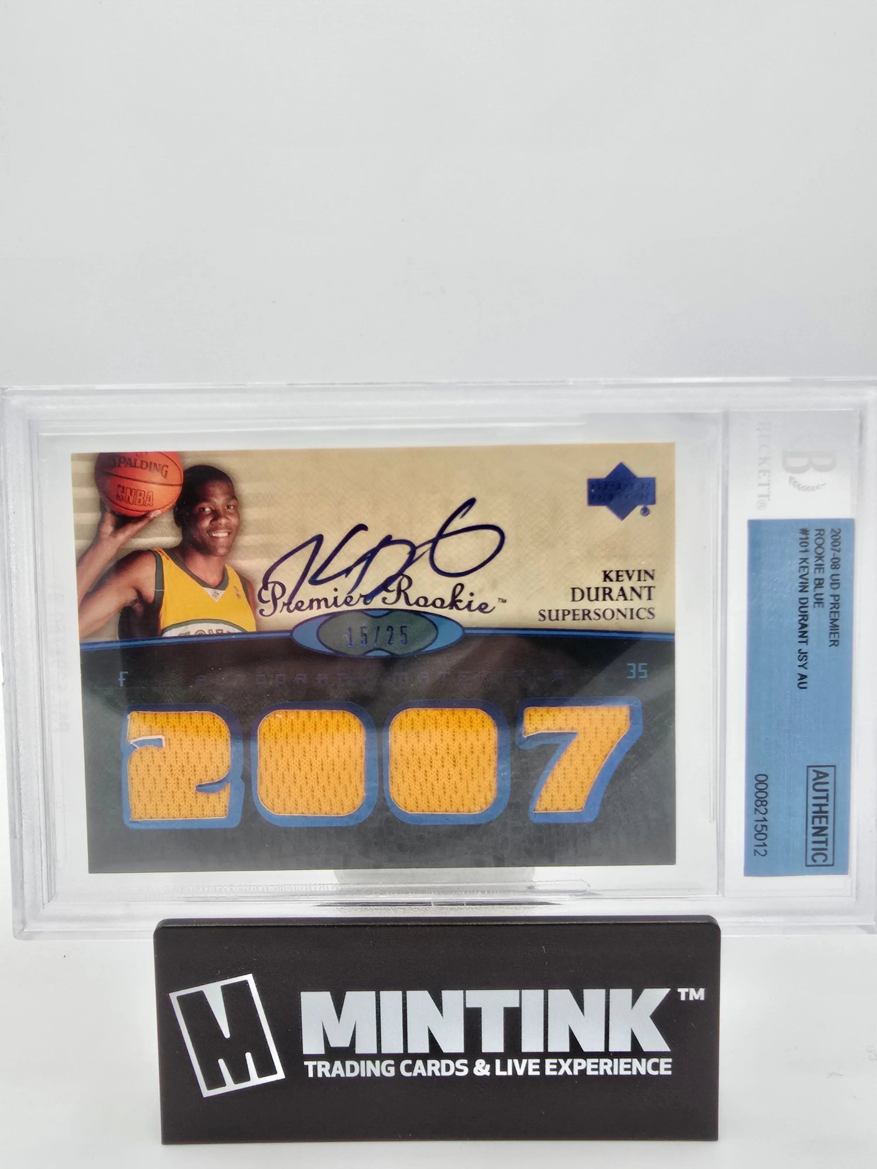 2007-08 Upper Deck Premier Kevin Durant Rookie Auto Jersey Card Blue /75 BGS Authenticated - Perfect for NBA Memorabilia Collectors & Durant Fans