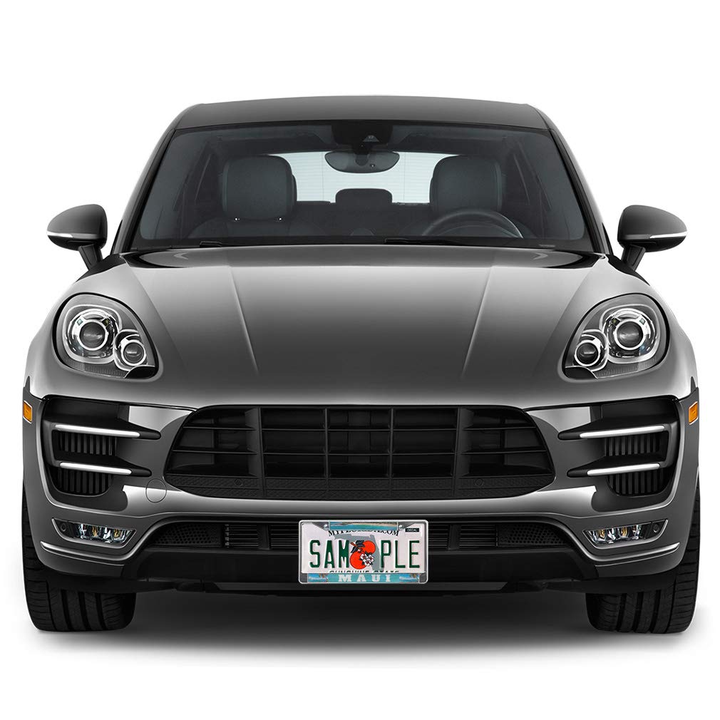 Sturdy Metal Insert License Plate Frame - Black Weatherproof Car Accessory with 2 Holes for Maui Hawaii | Durable Auto Accessory for Trucks, SUVs & Cars