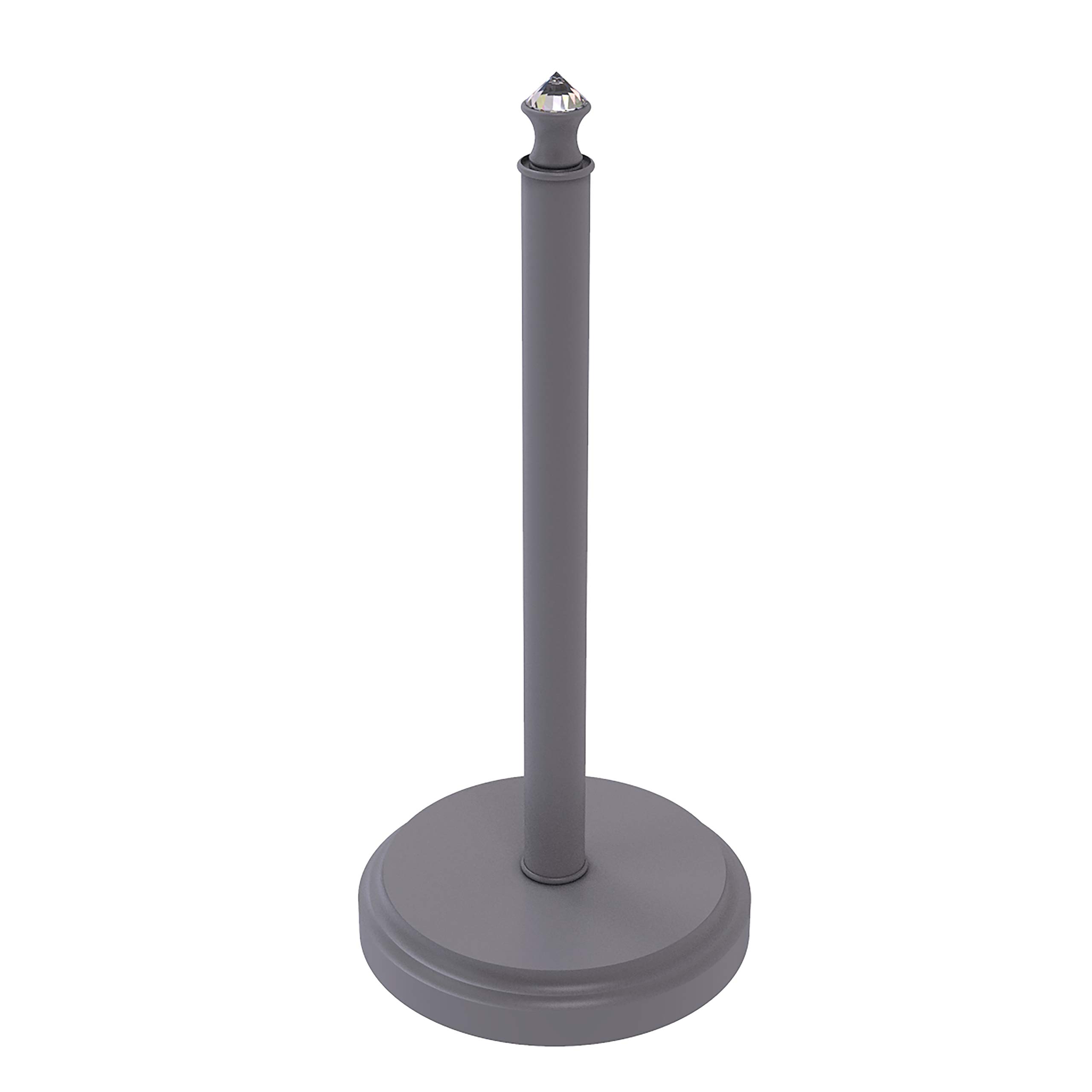 Allied Brass Carolina Crystal Collection Countertop Stand Paper Towel Holder - Matte Gray Finish for Kitchen, Bathroom & Office Organization