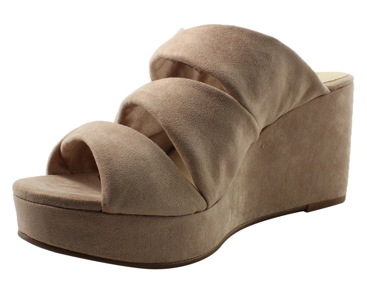 Chinese Laundry Women's Carlie Wedge Slide Sandal - Comfortable Summer Wedge Sandals for Women, Casual Beach Shoes with Cushioned Footbed | Perfect for Vacation, Poolside, and Everyday Wear