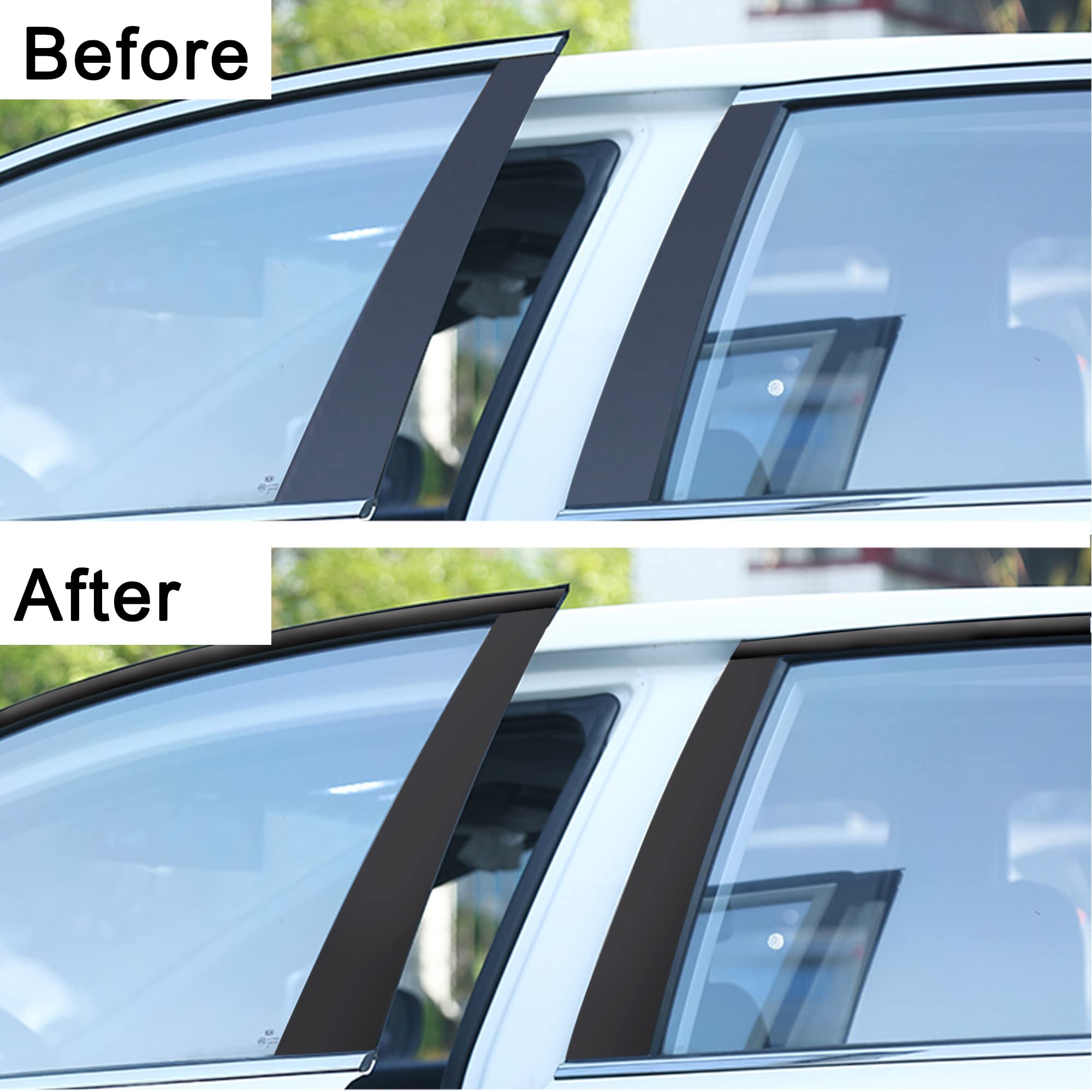 6pcs Matte Black Car Window Pillar Vinyl Stickers for Honda Accord Sedan 2018-2021 | Auto Exterior Trim Overlay Wrap | Durable Decorative Accessories | Perfect for Car Customization & Style Upgrade