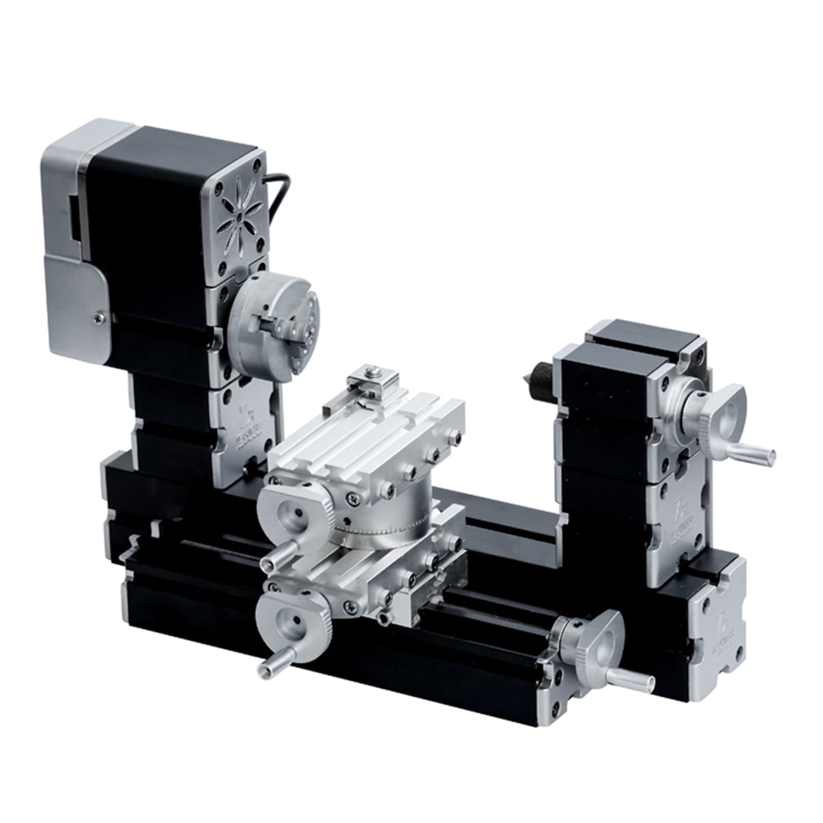 60W High Power Mini Metal 4-Axis Rotary Lathe Machine with Base, 12000 RPM for Wood, Soft Metals, Plexiglass & Plastic - Perfect for DIY Projects, Jewelry Making, and Small Workshop Metalworking