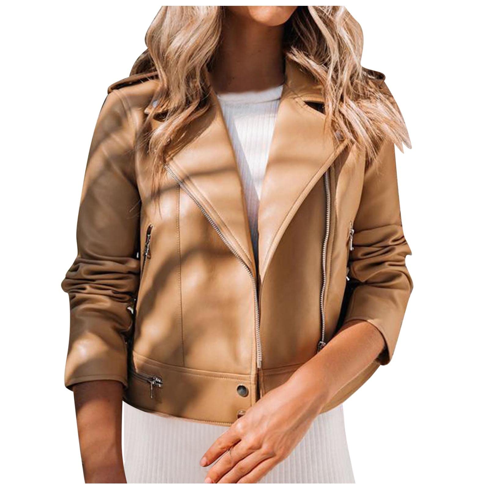Stylish Women's Black Leather Coat Jacket - Lapel Long Sleeve Fleece Lined Plus Size Outerwear for Fall & Winter | Office, Dating & Casual Wear