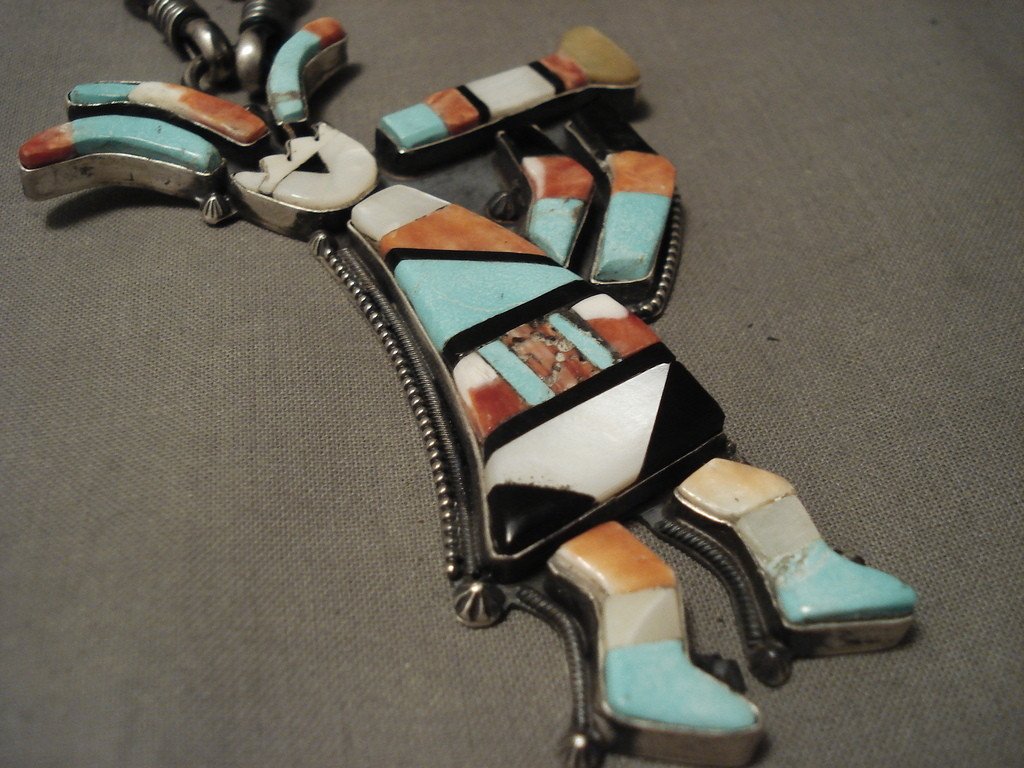 140 Gram Heavy Vintage Zuni Navajo Kachina Native American Silver Necklace - Authentic Tribal Jewelry for Women, Perfect for Boho Fashion, Cultural Events & Gift Giving