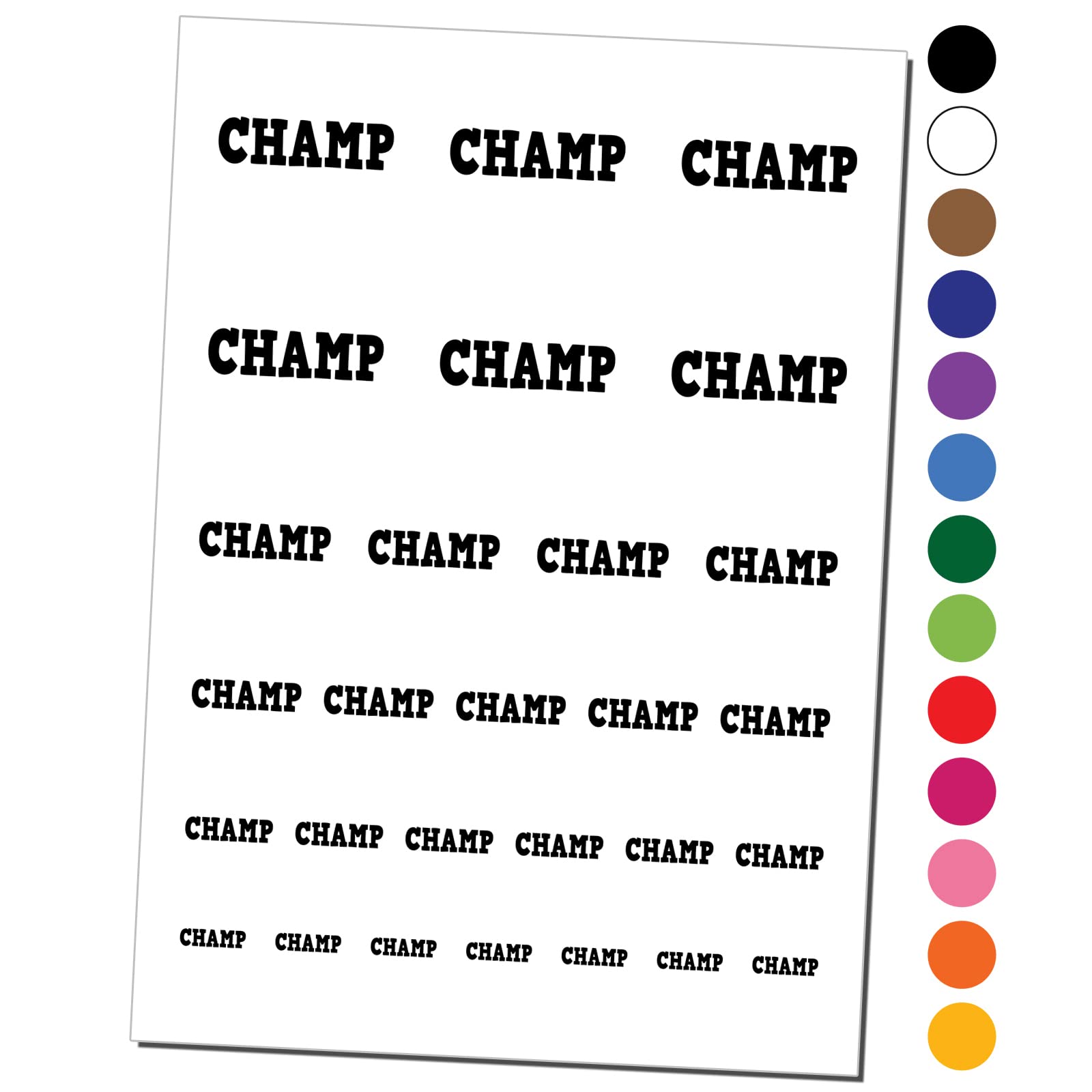 Champion Fun Text Teacher Temporary Tattoos - Waterproof Fake Body Art Set (Black, 1 Sheet) | Perfect for School Events, Costume Parties & Halloween