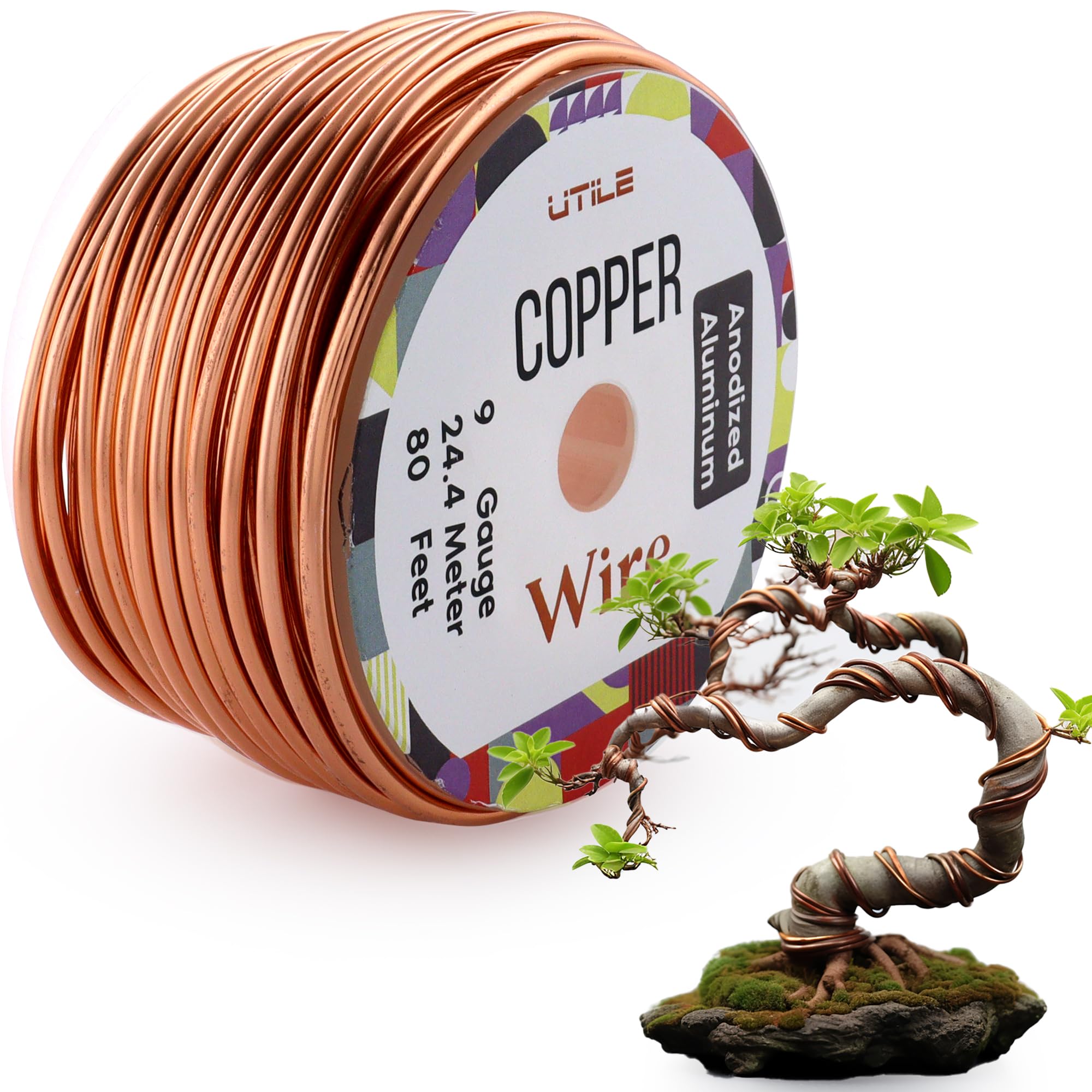 Anodized Aluminum Bonsai Training Wire - 3mm (9 Gauge) 80ft Flexible Plant Wire Kit - Corrosion & Rust Resistant for Bending Shaping Trees - Perfect for Bonsai, Topiary, and Plant Sculpting Projects