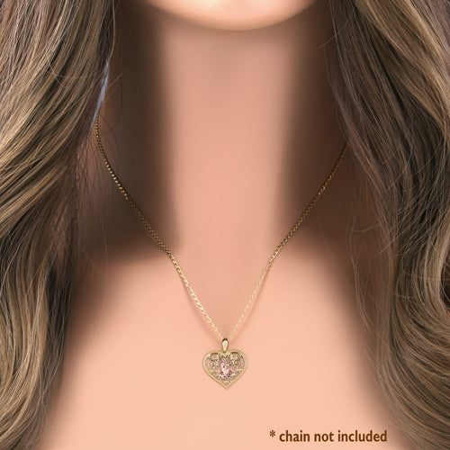 14K Yellow Gold Virgin Mary Heart Pendant Necklace - Religious Jewelry for Women, Gifts for Baptism, First Communion & Confirmation - Elegant Catholic Faith Charm for Everyday Wear