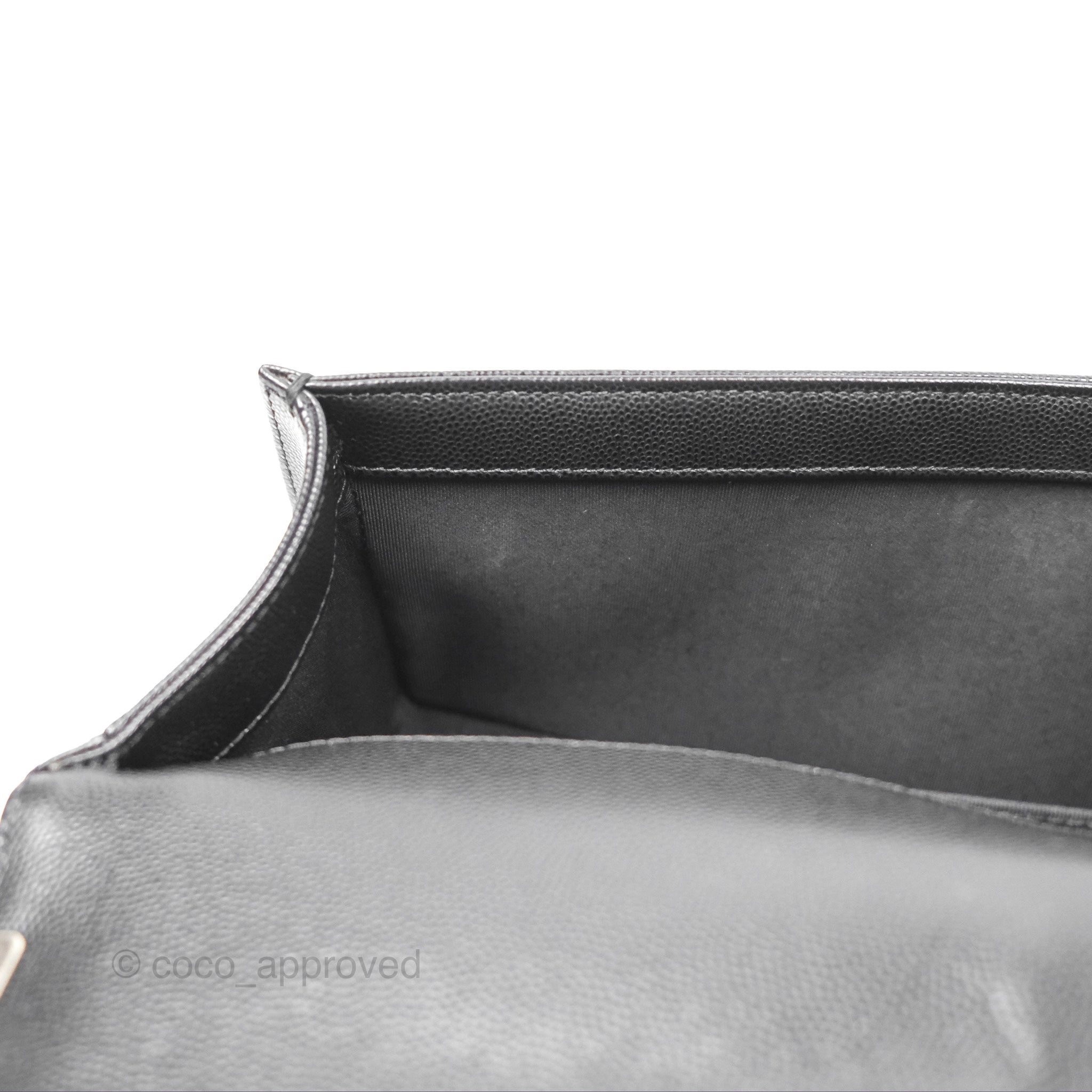 Chanel Boy Quilted Medium Handbag in Black Caviar Leather with Ruthenium Hardware - Luxury Crossbody Bag for Women, Perfect for Date Night & Evening Events