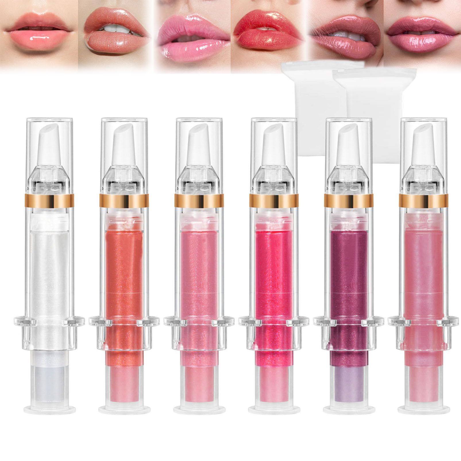 GLWB Extreme Lip Plumper Gloss - 6PCS Natural Spicy Lip Plumping Booster for Women & Girls (2024 New) | Perfect for Date Night, Parties & Everyday Glam