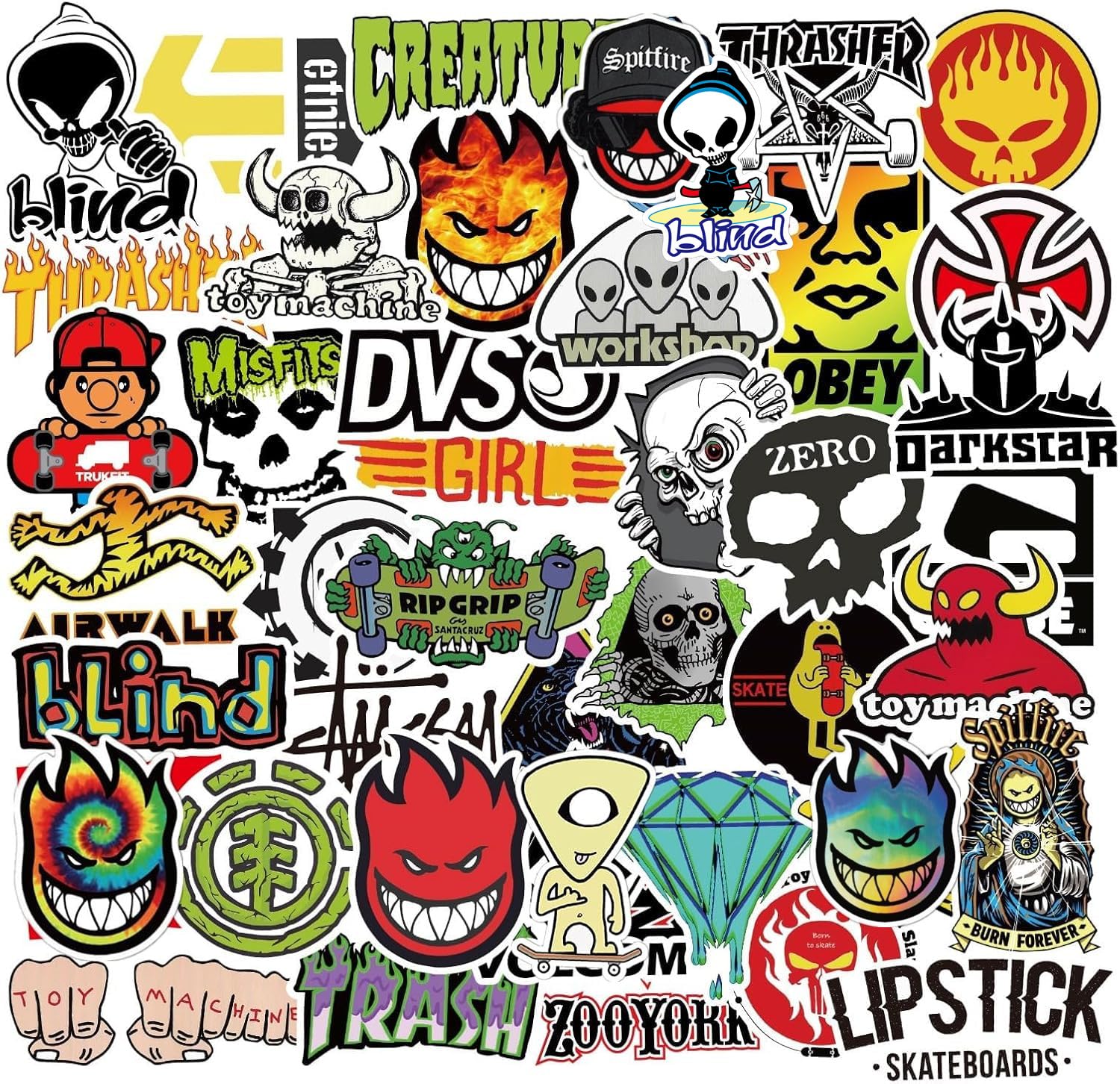 100Pcs Waterproof Skateboard Stickers Pack - Durable Vinyl Decals for Laptop, Water Bottle, Suitcase & Phone - Cool Skateboarding Stickers for Teens, Boys & Adults - Perfect for DIY Decor, Gifts & Personalizing Gear