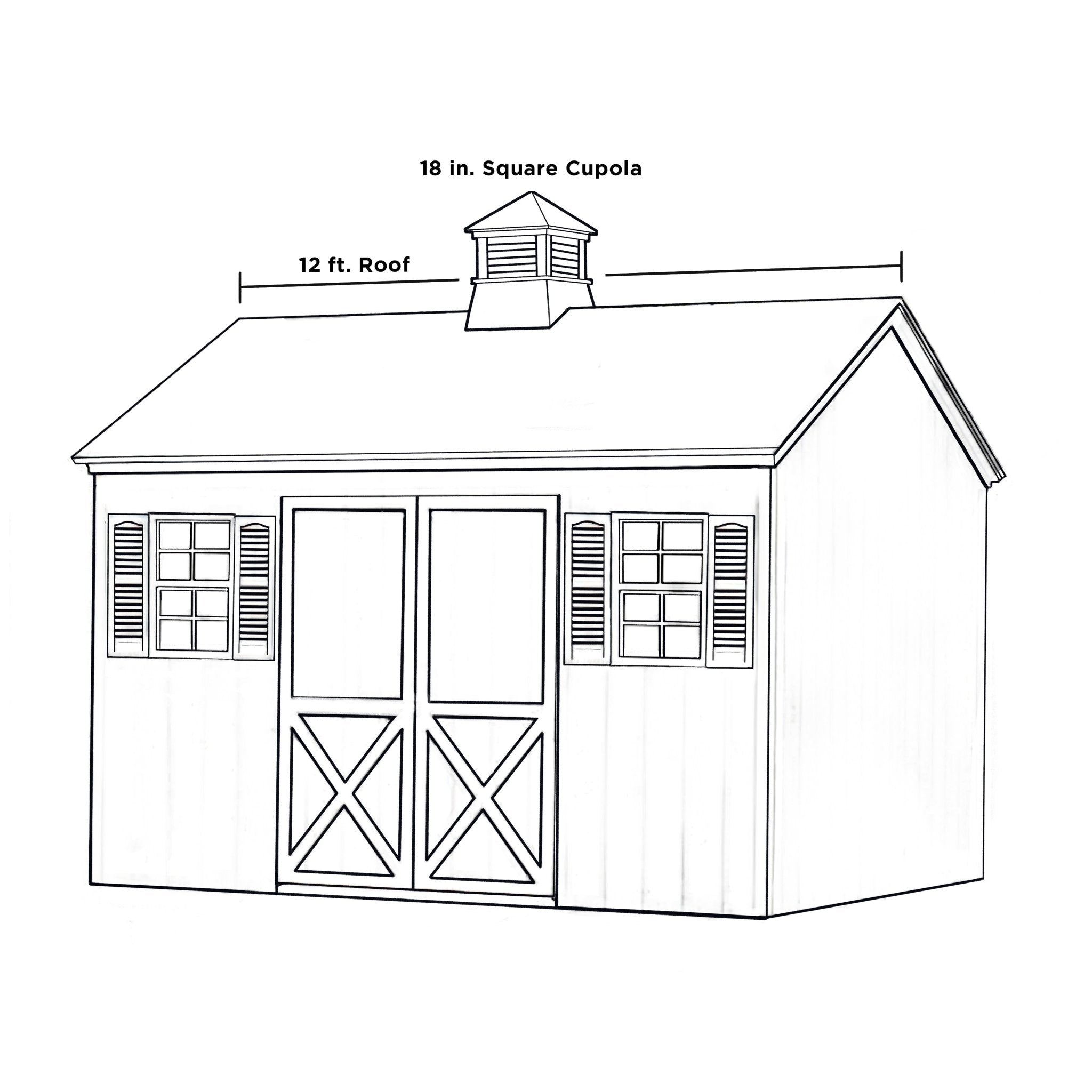Kent Vinyl Cupola with Wood Roof - Weatherproof Decorative Roof Ventilation for Barns, Sheds & Outdoor Structures - Perfect for Farmhouse, Countryside & Rural Home Decor