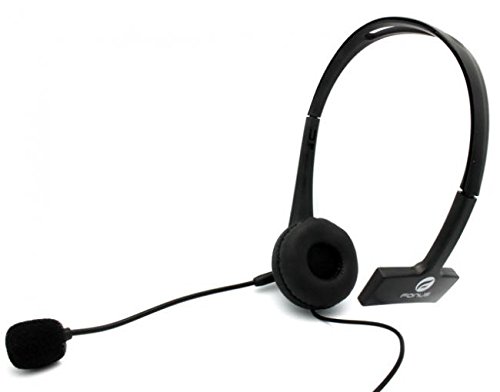 Wired Mono Headphone with Microphone - 3.5mm Single Earbud Headset, Over-The-Head Design, Hands-Free Calling - Compatible with GreatCall Jitterbug Flip - Perfect for Seniors, Home Use & Emergency Communication