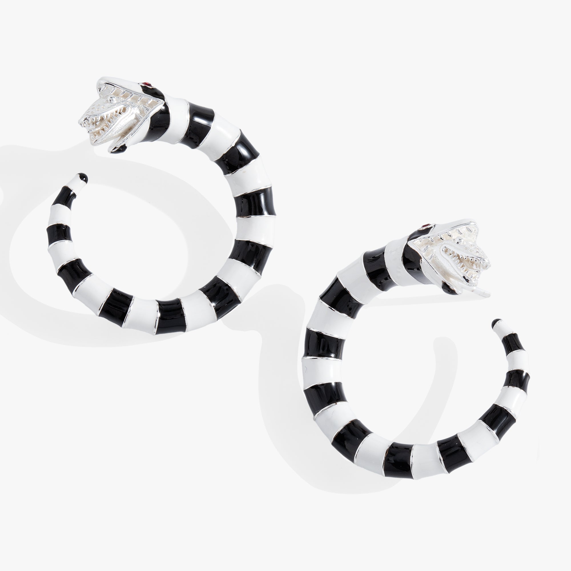 Beetlejuice® Gothic Hoop Earrings for Women - Punk Rock Jewelry for Halloween, Cosplay & Alternative Fashion