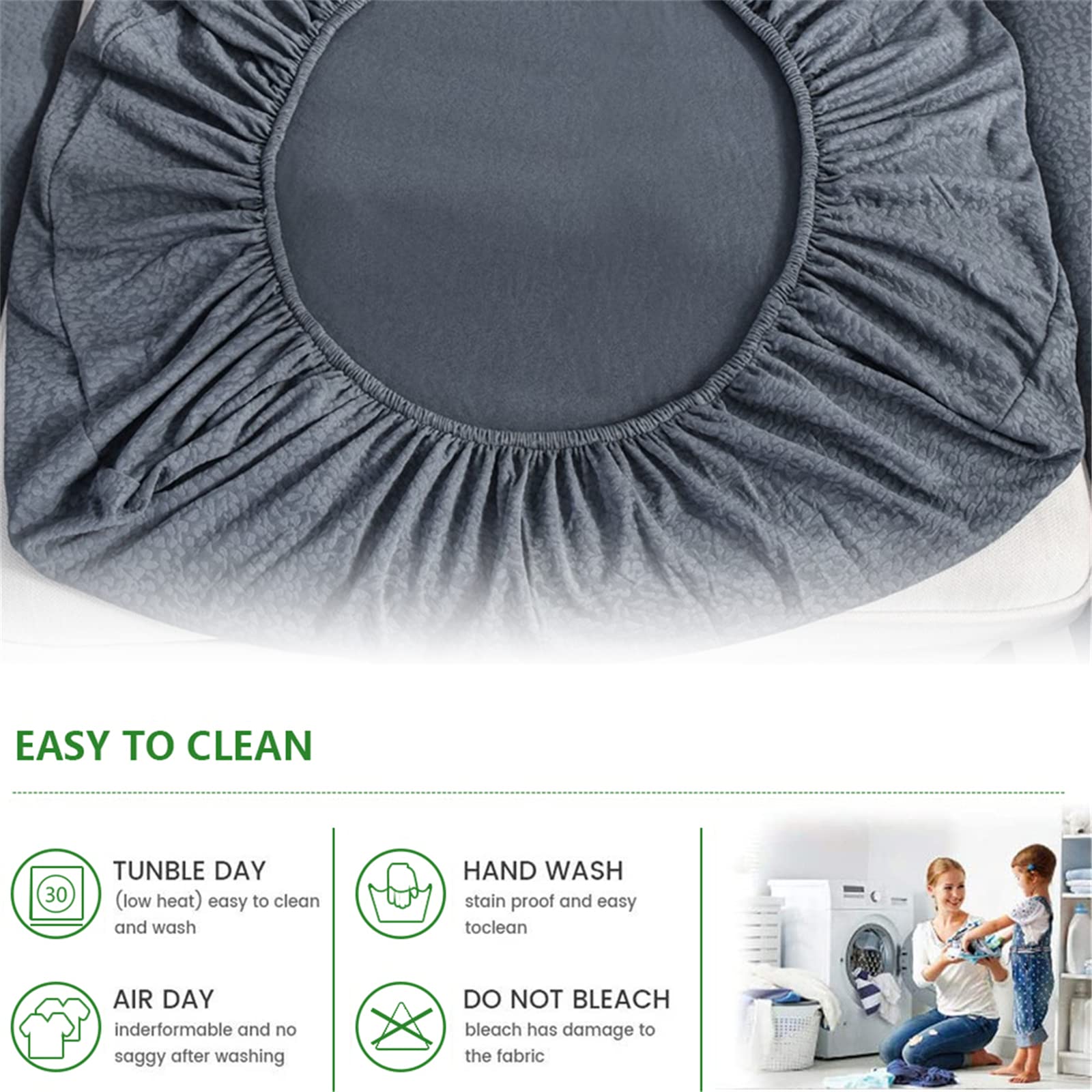 Stretch Waterproof Sofa Cushion Cover - High Elastic Fabric Slipcover for 2-Seater Couches, Water-Repellent & Durable (Medium Gray) - Perfect for Living Room, Family Room & Office Furniture Protection