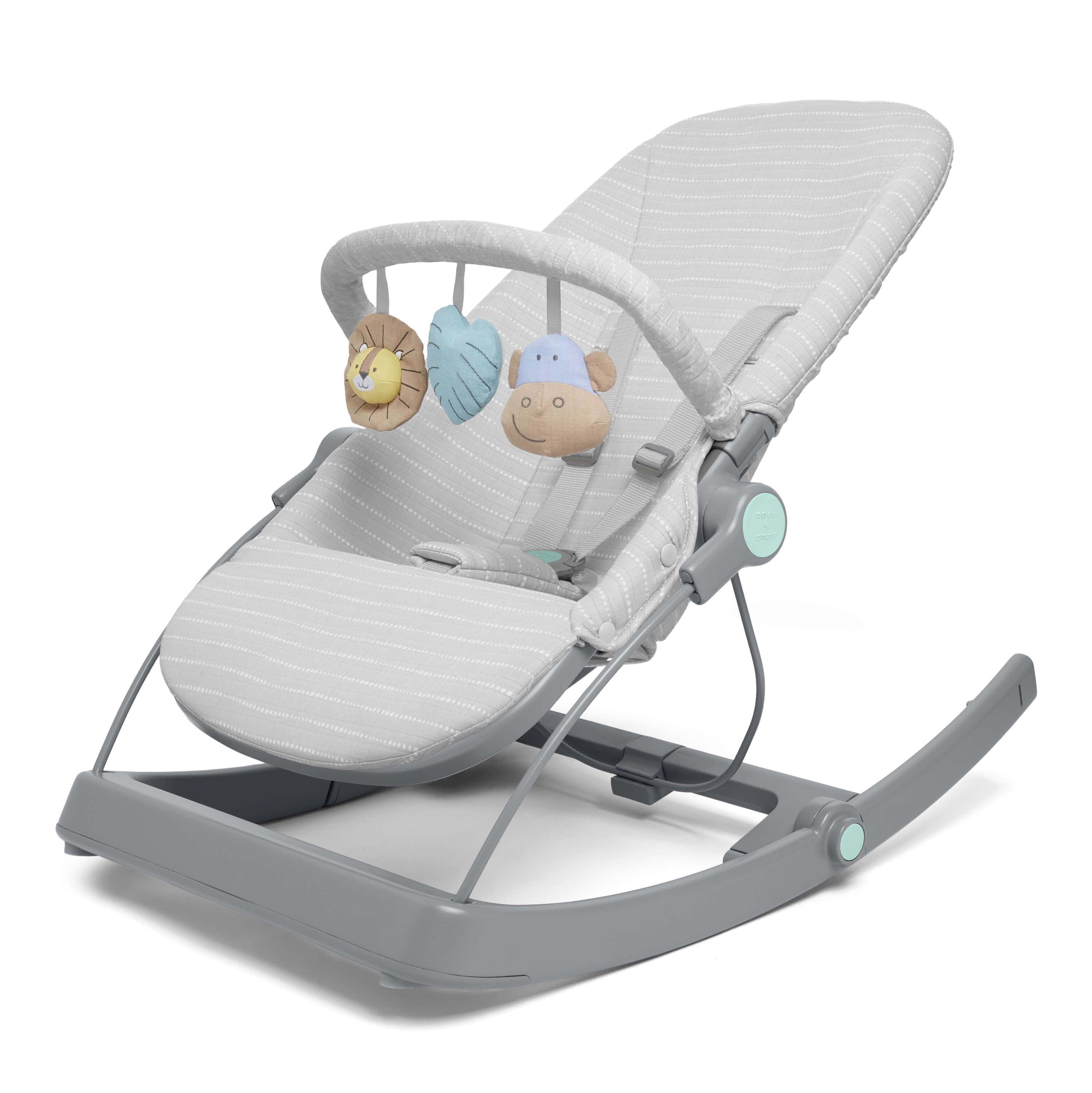 Aden+Anais 3-in-1 Baby Rocker Bouncer Seat - Convertible Infant Lounger for Nursery, Playtime & Travel - Soft & Comfortable Newborn Rocking Chair