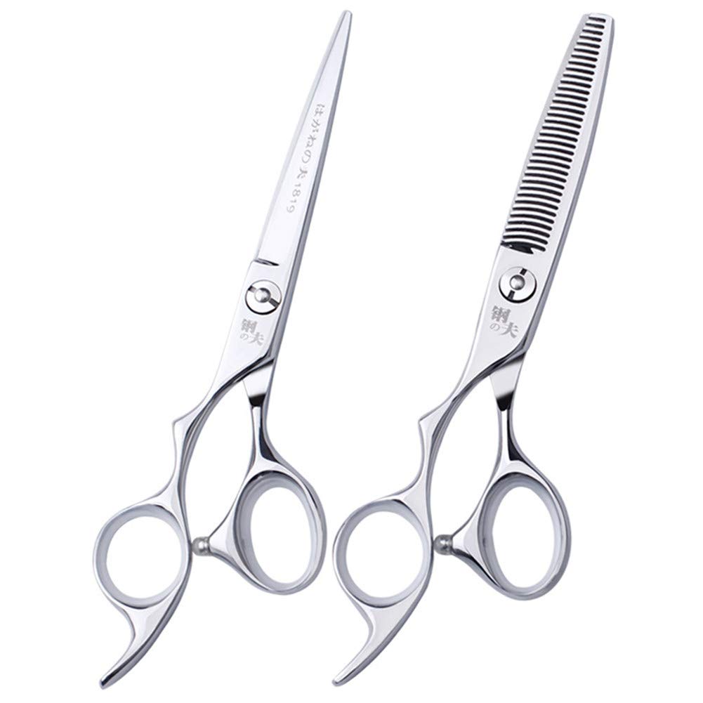 ORALBY Professional Hair Cutting Scissors - Left Handed & Thinning Shears Set (6.0 Inch) - Premium Stylist Tools for Salon & Home Haircuts