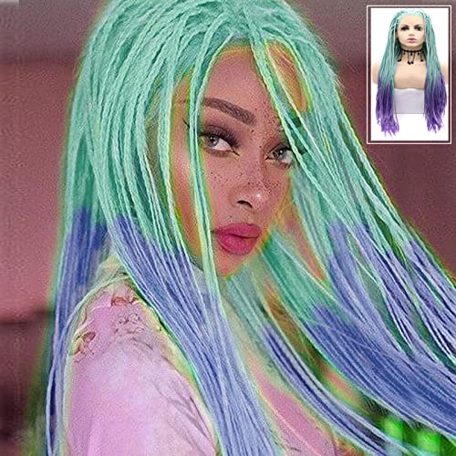 Blue Purple Box Braided Wigs