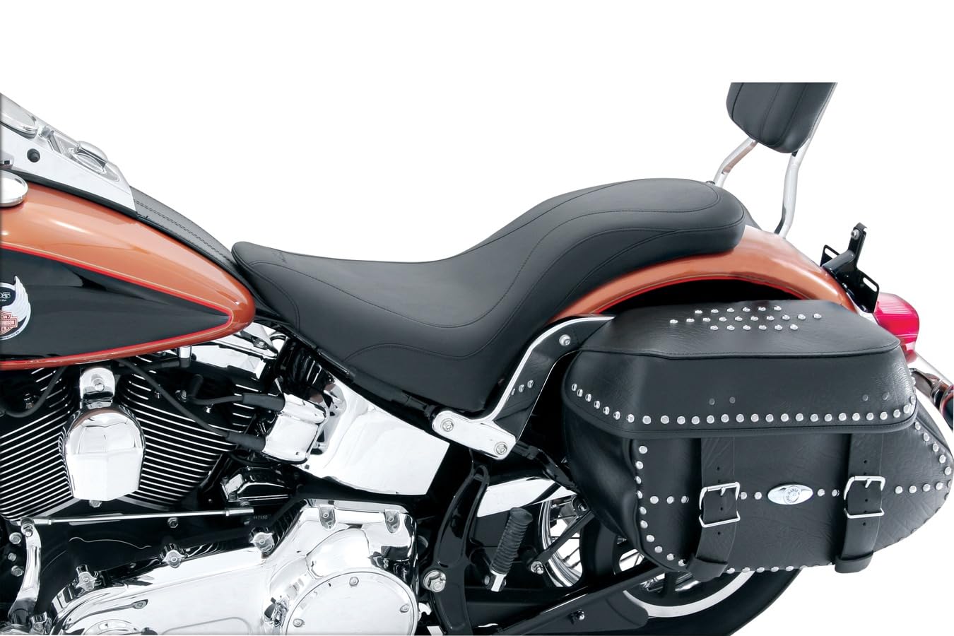 1984-2006 Mustang Standard Rear Tire Daytripper 1-Piece Motorcycle Seat for Harley Davidson - Black - Comfortable Cruiser Seat for Long Rides & Road Trips