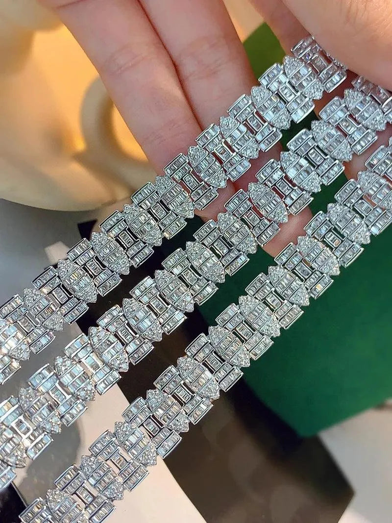 18K White Gold Diamond Bracelet for Women - 5.0 Carat Real Natural Diamonds, Luxury Shiny Design, Elegant Party Jewelry | Perfect for Weddings, Anniversaries & Special Occasions