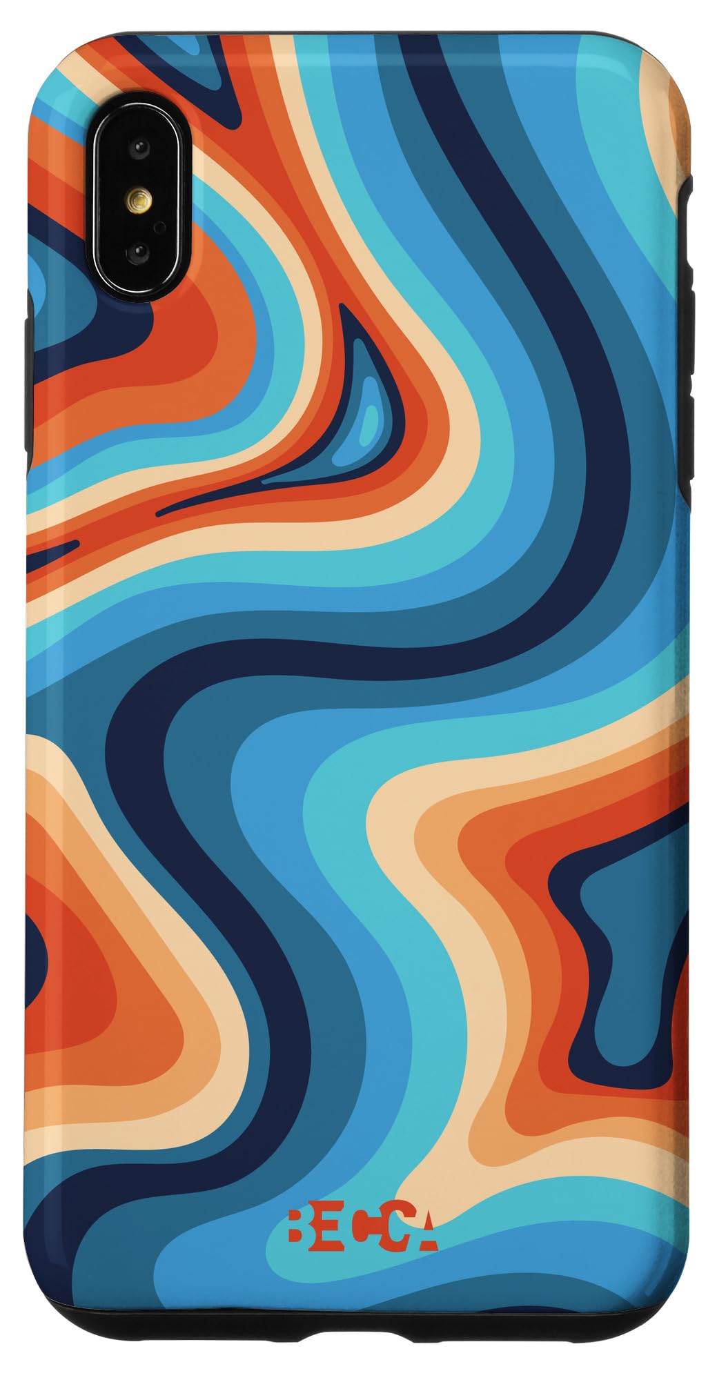 iPhone XS Max Retro Groovy Liquid Swirl Hippie 70's 80's Psychedelic Case - Durable Protection for Everyday Use & Travel