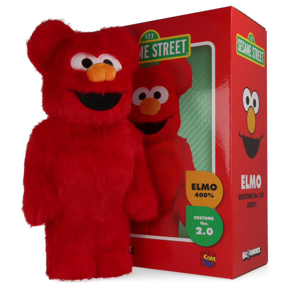 400% Bearbrick Elmo Costume 2.0 - Sesame Street Collectible Figure for Display & Home Decor