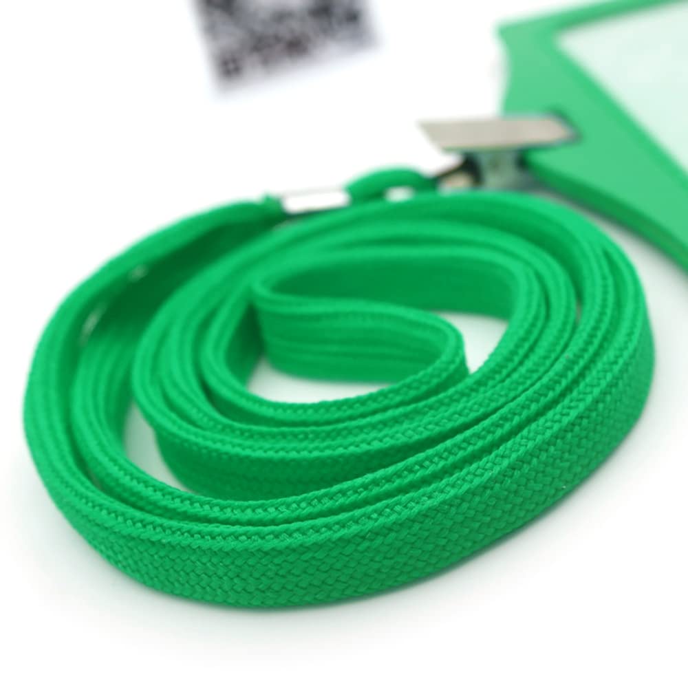 Beebel 100 Pack Green Lanyards with Badge Clip for ID Cards & Events