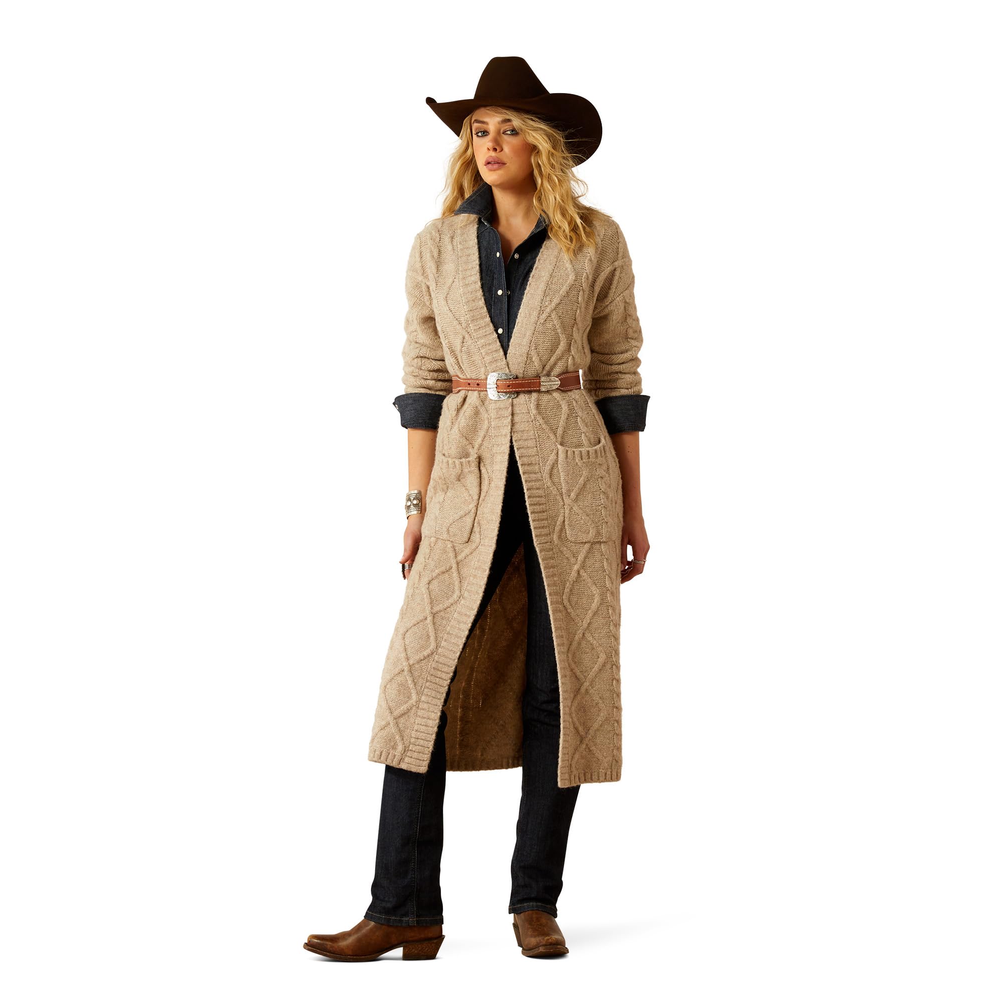 Ariat Women's Yellowstone Cozy Fair Cardigan Sweater - Soft Fleece-Lined Winter Pullover for Casual Wear, Outdoor Activities & Country Style Fashion