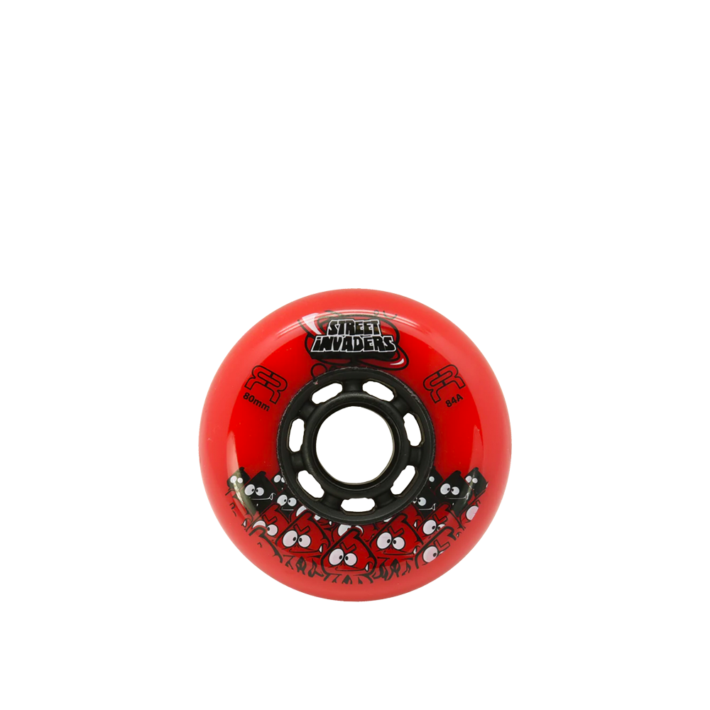 FR Street Invaders 80mm/84a Skateboard Wheels (Single) - High Performance Wheels for Street Skating, Longboard Cruising & Skatepark Tricks