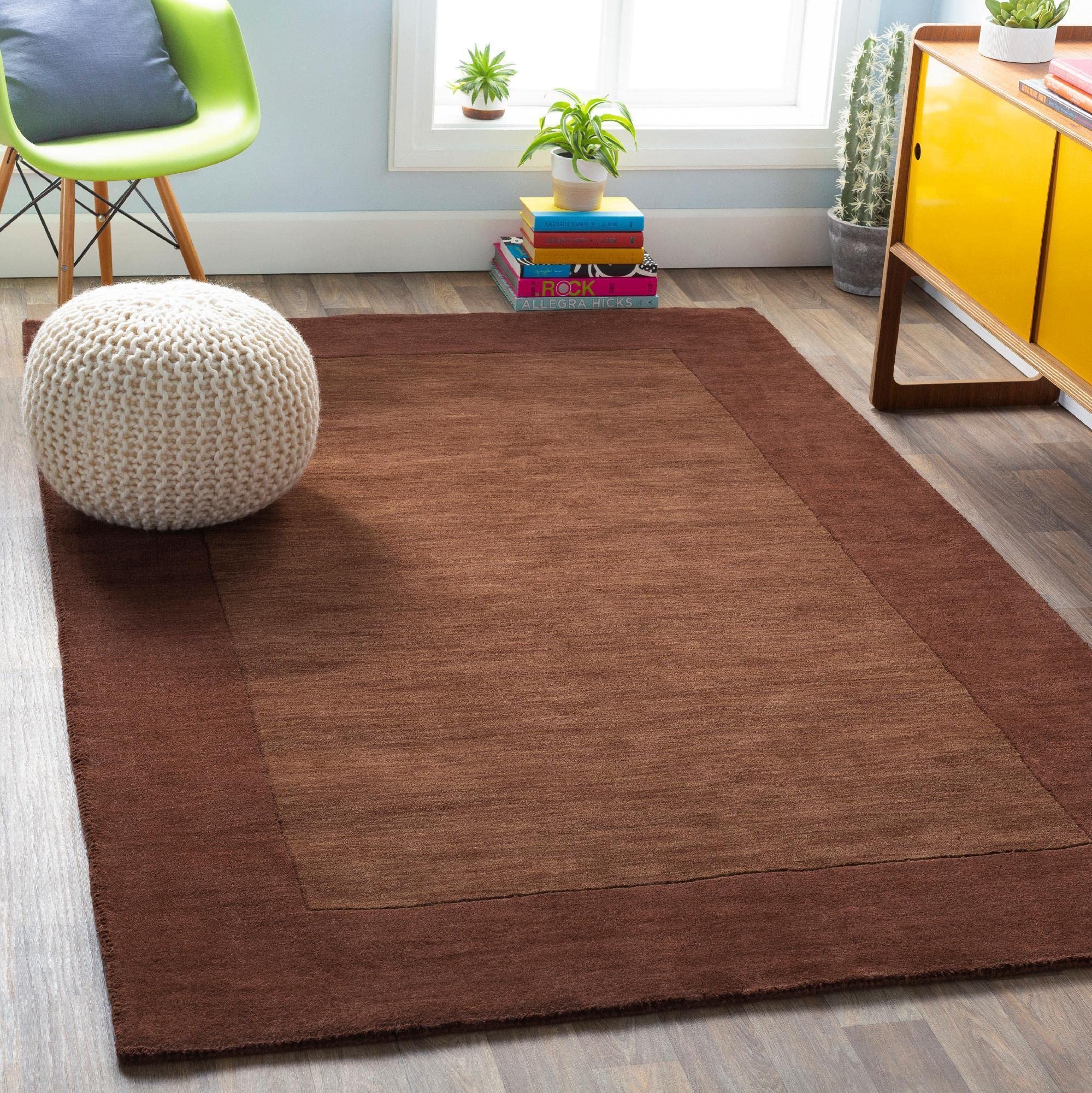 Mark&Day 10x10 Reims Modern Dark Brown Wool Square Area Rug - Soft & Durable Carpet for Living Room, Bedroom, Kitchen - Perfect for Home Decor & Cozy Spaces (9'9