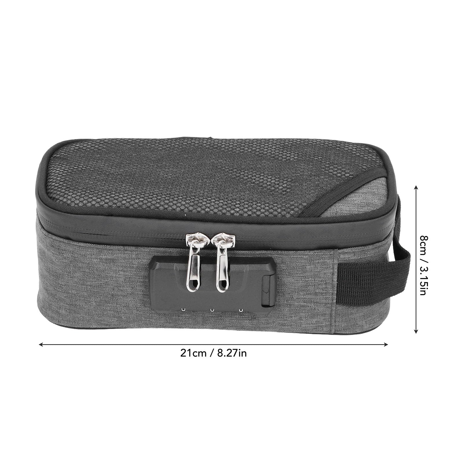 Smell Proof Bag with Lock - Large Odor Proof Stash Box with Combination Lock, Portable Activated Carbon Travel Container for Storage (Grey) - Perfect for Travel, Camping & Baby Essentials Organization