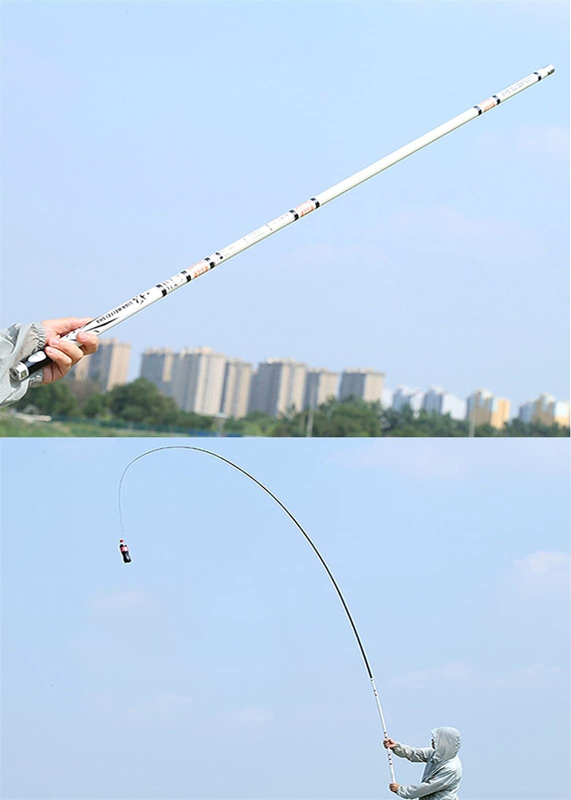 Telescopic Fishing Rod - 5.4ft Portable Spinning Rod for Saltwater Freshwater Bass Travel Surf Boat Fishing | Compact Travel Gear for Outdoor Camping Beach & Kayak Adventures
