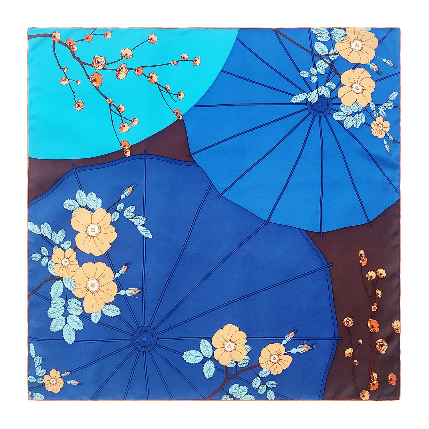 100% Pure Silk Scarf for Women - 35''x35'' Square Head Scarf with Hand-Rolled Edges | Elegant Hair Accessory for Parties, Weddings & Everyday Fashion
