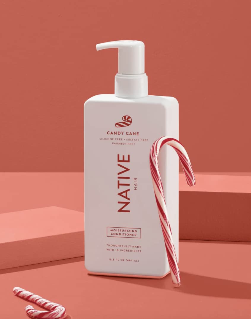 **Natural Shampoo and Conditioner Set - Sulfate Free, Paraben Free, Dye Free with Clean Ingredients | 16.5 oz (Candy Cane, Moisturizing) | Gentle Hair Care for Dry & Damaged Hair - Perfect for Daily Use & Holiday Gifts**