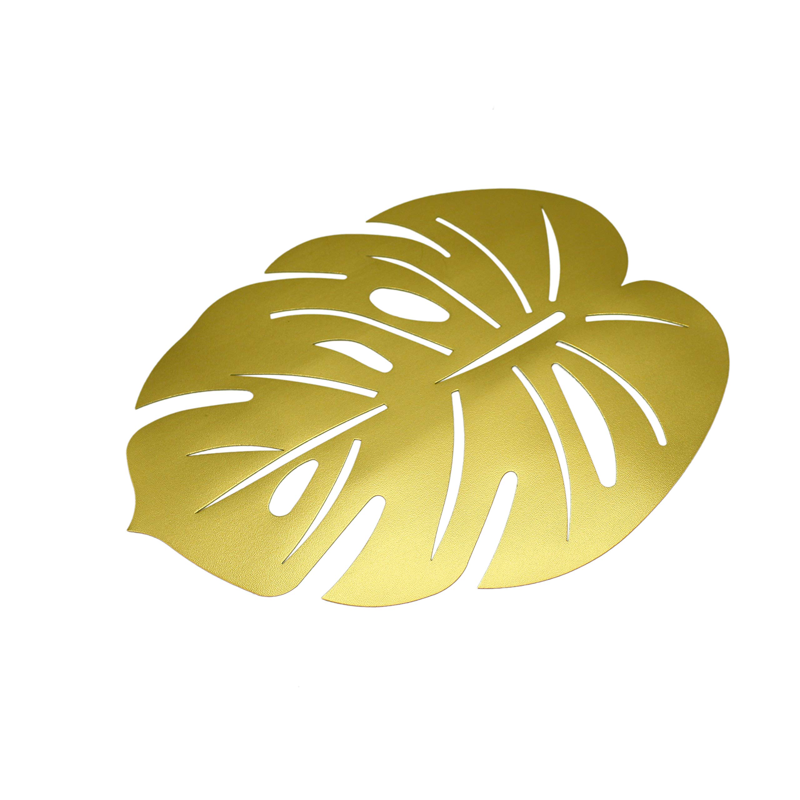 Banana Leaf Placemats Set of 6 - Natural Palm Leaf Decor for Dining Table | Waterproof Vinyl Placemats for Indoor & Outdoor Use | Easy to Clean & Durable | Perfect for Tropical Parties, Beach Weddings & Summer Dining