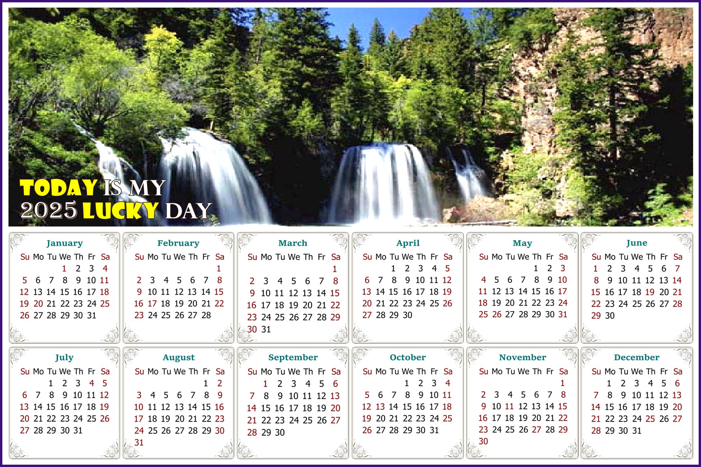 2025 Magnetic Calendar - Durable Fade, Tear & Water Resistant Wall Calendar with Strong Magnets - Perfect for Home, Office & Fridge Organization - Lucky Day Edition #30