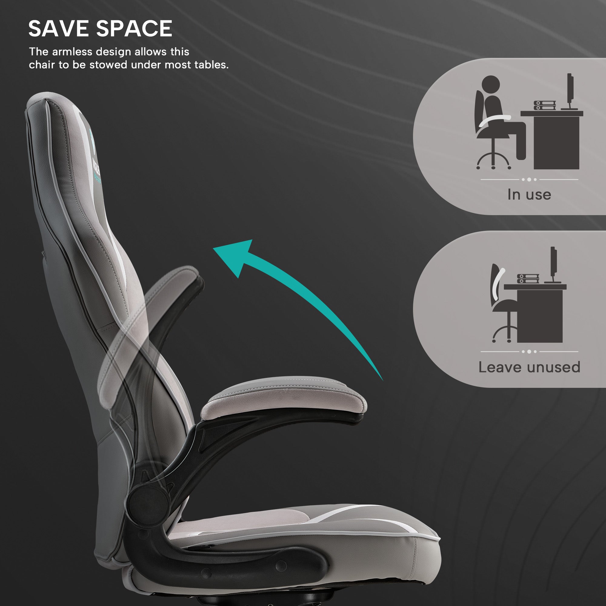 Vortex Ergonomic Gaming Chair with Lumbar Support - Adjustable Height & Swivel for PC, Office, and Home Use - Comfortable for Long Gaming Sessions & Work