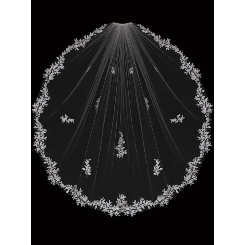 Single Tier Bridal Veil | V2390SF | Elegant Wedding Accessory for Brides, Perfect for Church Ceremonies & Outdoor Weddings