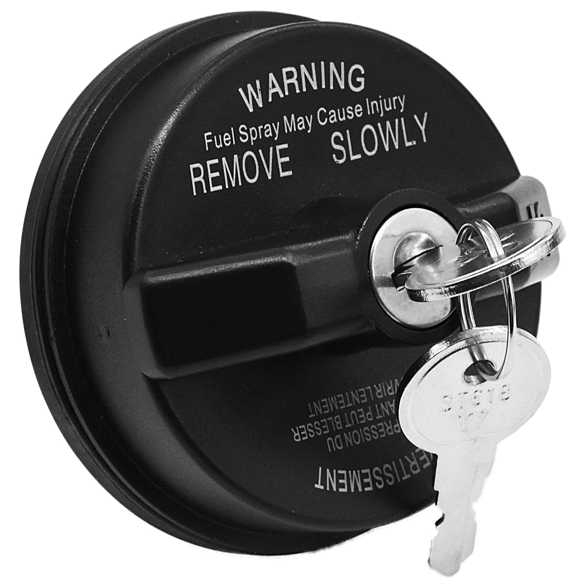 FOXSEON Locking Gas Cap - Compatible with Dodge Ram 1500, Challenger, Grand Caravan, Cherokee, Wrangler TJ LJ JK JKU JL JLU JT - Replaces OEM 05278655AB, 5278655AB - Anti-Theft Fuel Tank Security for Parking & Road Trips