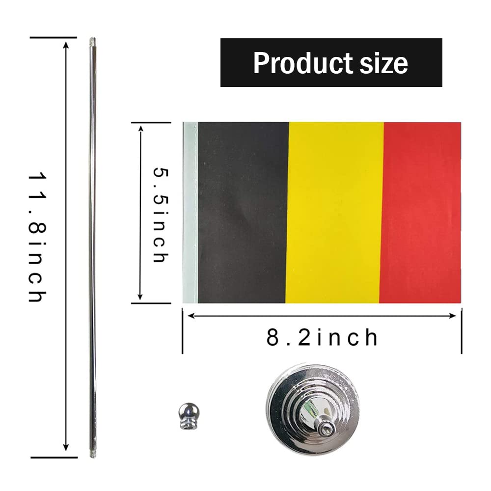 Belgium Flag - Small Mini Belgian Desk & Table Flags for Home, Office & Party Decorations - Perfect for National Day, Sports Events & Patriotic Displays