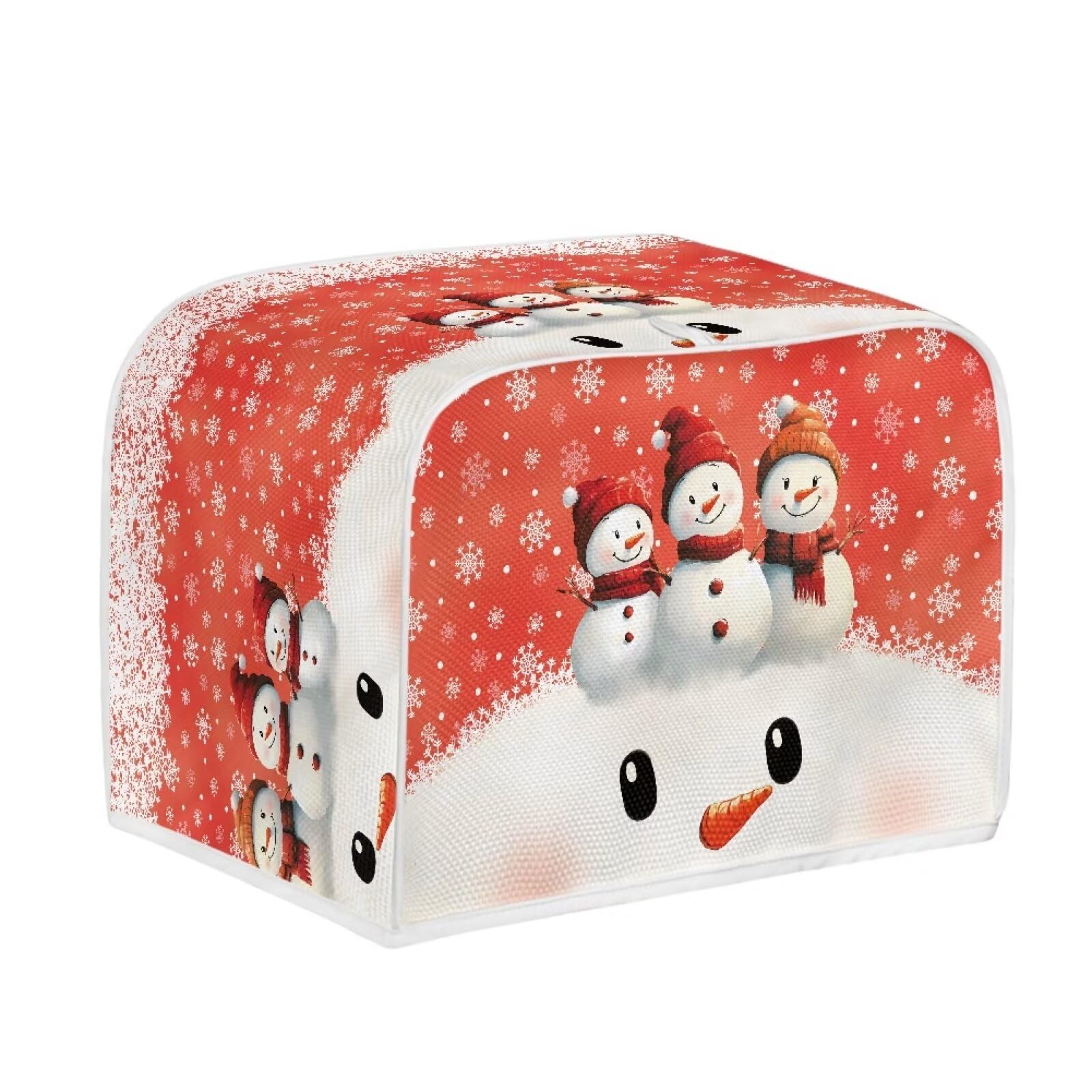 Christmas Snowman Printed Toaster Cover - Anti-Dust & Fingerproof Kitchen Appliance Protector with Snowflake Design - Perfect for Microwave, Toaster Oven & Small Kitchen Appliances - Holiday Kitchen Decor Accessory for Christmas Baking & Cozy Home Decor