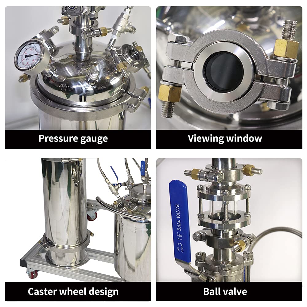 2LB Stainless Steel Vacuum Chamber for High Safety Industrial Equipment | Food Preservation, Lab Experiments & Scientific Research | Durable & Leak-Proof Design