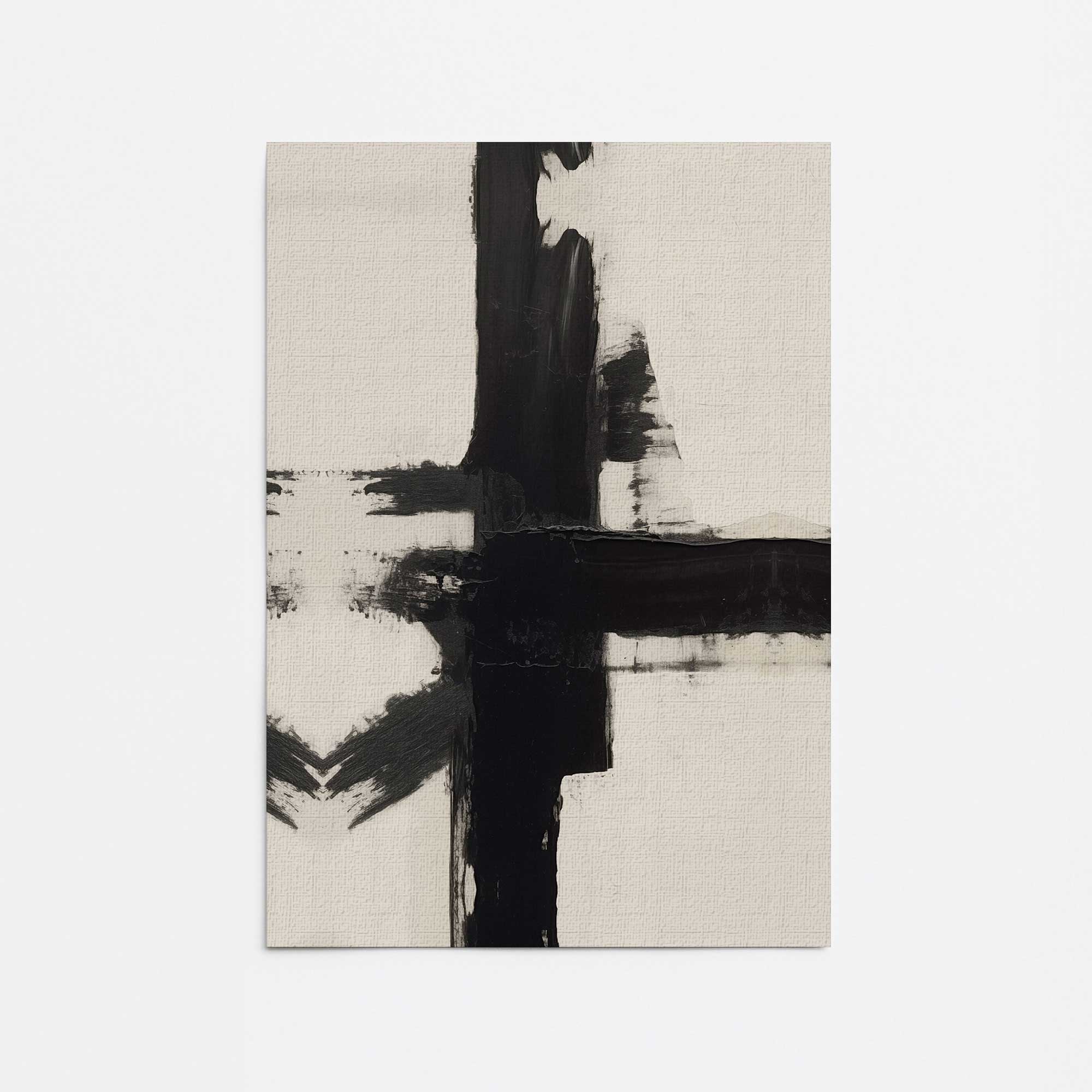 Contrast in Silence - Premium Canvas Wall Art Print for Home & Office Decor | Modern Abstract Painting for Living Room, Bedroom, or Workspace