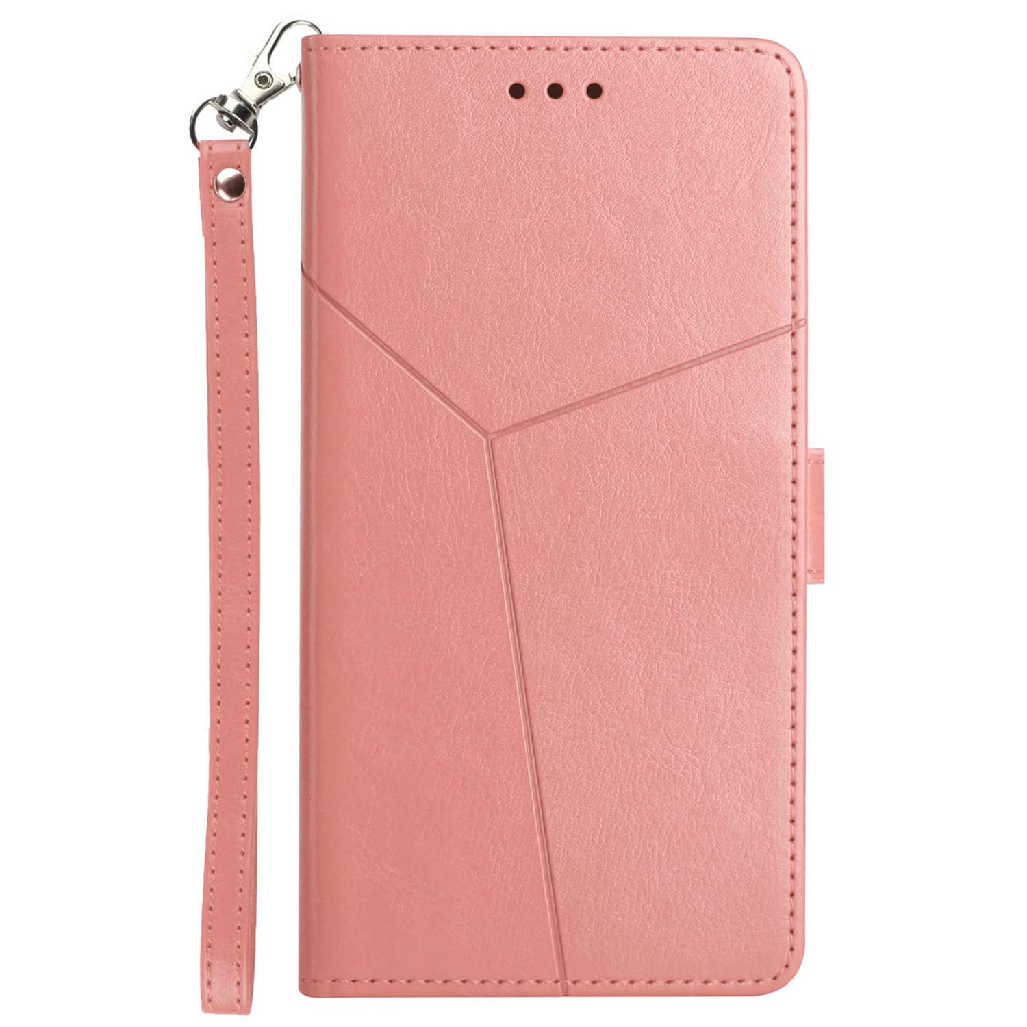 XYZ Leather Wallet Case for Google Pixel 6 - Slim Flip Folio Cover with Wrist Strap (Pink) | Perfect for Everyday Use, Travel & Hands-Free Convenience