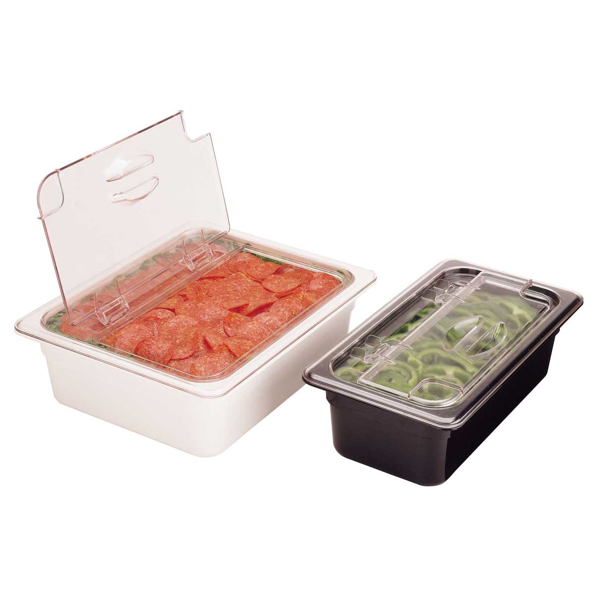 Cambro 30CWLN135 Camwear 1/3 Size Clear Notched Food Pan with Flip Lid - Durable Commercial Food Storage Container for Restaurants, Catering & Food Service