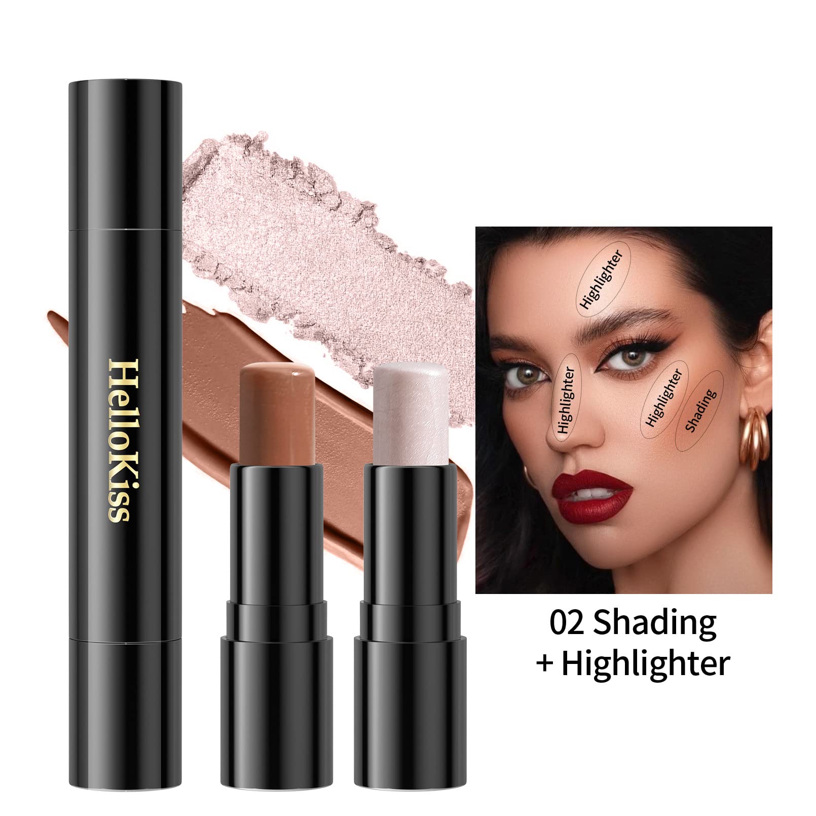 OCHILIMA 2 in 1 Contour Foundation Stick - Creamy Concealer & Highlighter Pen with Bronzer for Face Contouring | Natural Shade 02 | Perfect for Everyday Makeup & Professional Beauty Looks