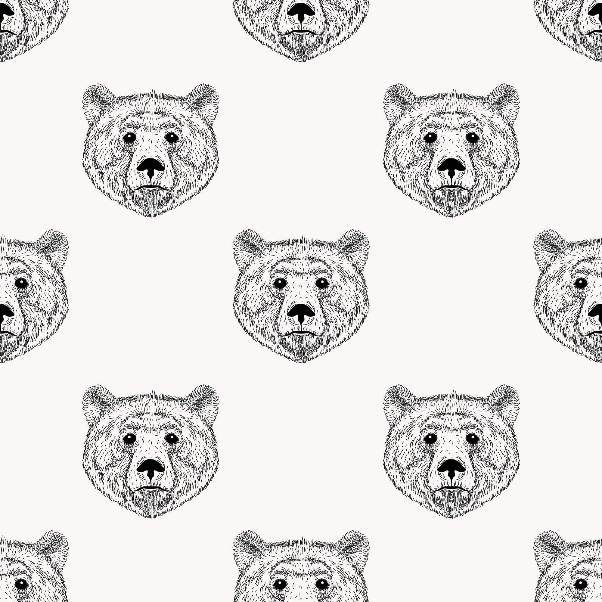 White Bear Animal Peel and Stick Removable Wallpaper 9747 - Self-Adhesive Decorative Wall Covering for Nursery, Kids Room, Dorm & Home Decor
