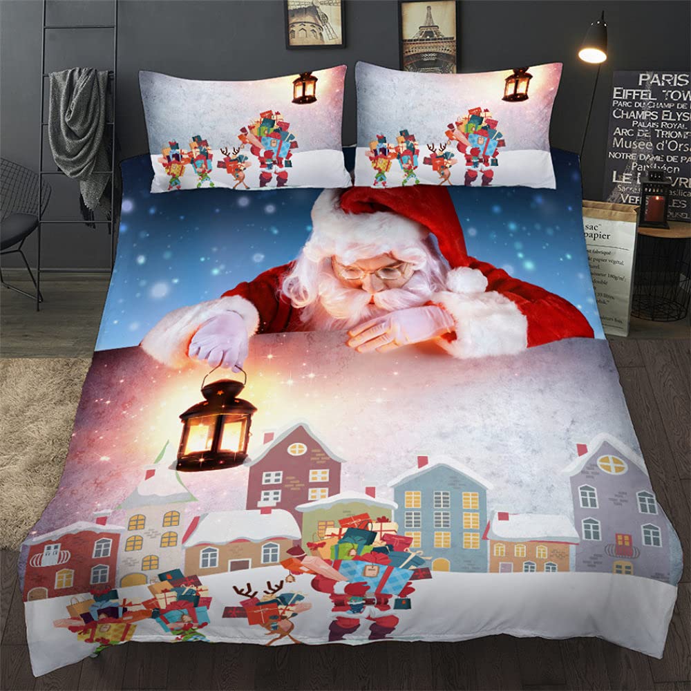 3D Printed Christmas Bedding Set - Holiday Duvet Cover for Kids, Teens (Twin/Full/Queen) | Soft Microfiber Comforter Cover for Xmas & New Year Decor | Perfect for Kids' Rooms, Guest Bedrooms & Holiday Home Decor